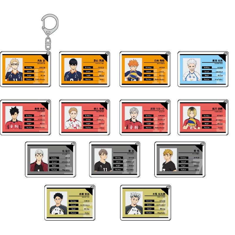 Model Kit Accessories - Haikyuu Acrylic Keychain Kawaii Student Package