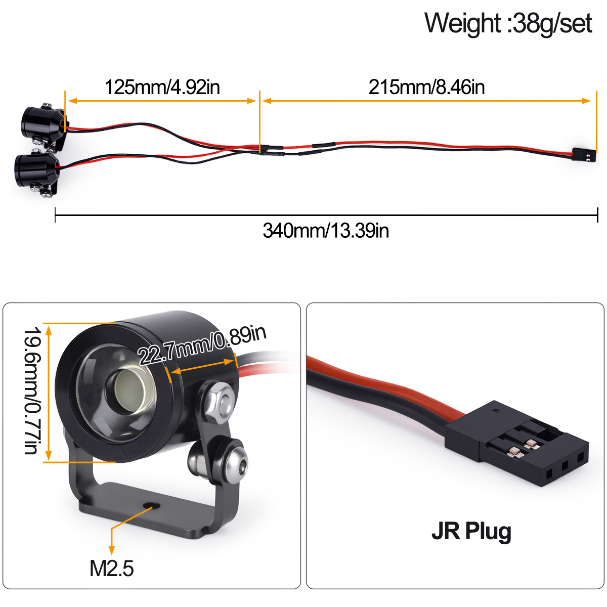 RC Car LED Light Headlight Spo - огляд і ціна Model Kit Led