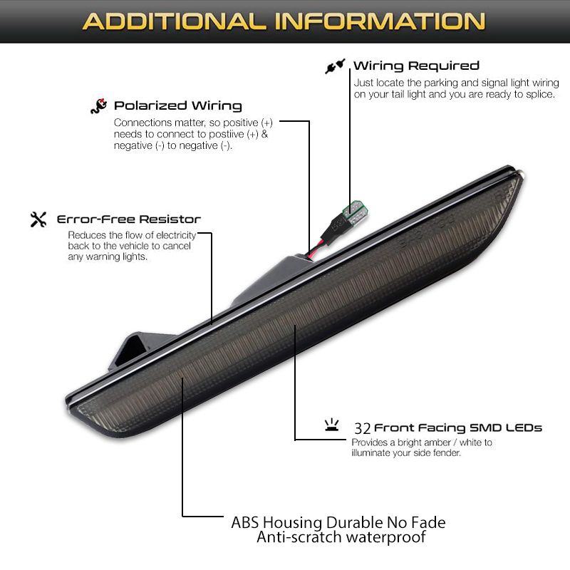 2pcs Car Front Rear Bumper Sid - огляд і ціна Model Kit Led